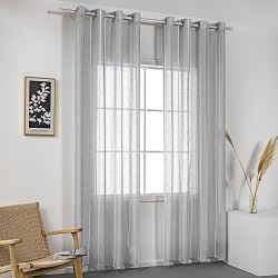 Κουρτίνα γάζα με σενίλ και 8 μεταλλικούς κρίκους Art 8441 διαστάσεων 140x270cm σε γκρι χρώμα  Κουρτίνα γάζα με σενίλ και 8 μεταλλικούς κρίκους Art 8441 διαστάσεων 140x270cm σε γκρι χρώμα