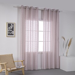 Κουρτίνα γάζα με σενίλ και 8 μεταλλικούς κρίκους Art 8441 διαστάσεων 140x270cm σε ροζ χρώμα  Κουρτίνα γάζα με σενίλ και 8 μεταλλικούς κρίκους Art 8441 διαστάσεων 140x270cm σε ροζ χρώμα