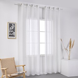 Κουρτίνα γάζα με σενίλ και 8 μεταλλικούς κρίκους Art 8441 διαστάσεων 140x270cm σε λευκό χρώμα Κουρτίνα γάζα με σενίλ και 8 μεταλλικούς κρίκους Art 8441 διαστάσεων 140x270cm σε λευκό χρώμα