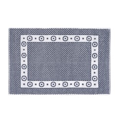 Ταπέτο μπάνιου νηματοβαφή διαστάσεων 50x75cm σε χρώμα γκρι με λευκό Ταπέτο μπάνιου νηματοβαφή διαστάσεων 50x75cm σε χρώμα γκρι με λευκό