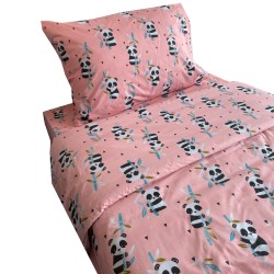 Παπλωματοθήκη μονή παιδική σχέδιο Panda διαστάσεων 165x250cm με μαξιλαροθήκη