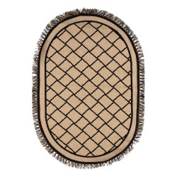 Οβάλ χαλάκι ψάθα με κρόσια Sol Art9756 διαστάσεων 100x150cm σε χρώμα μπεζ Οβάλ χαλάκι ψάθα με κρόσια Sol Art9756 διαστάσεων 100x150cm σε χρώμα μπεζ