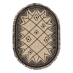 Οβάλ ψάθα με κρόσια Sol Art 9757 διαστάσεων 100x150cm σε χρώμα μπεζ