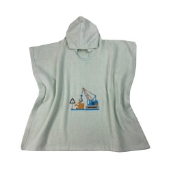 Παιδικό μπουρνούζι - πόντσο για 2-4 ετών σχέδιο building διαστάσεων 55x110cm