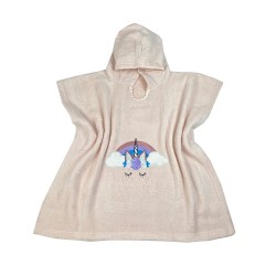 Παιδικό μπουρνούζι - πόντσο για 2-4 ετών σχέδιο over the rainbow διαστάσεων 55x110cm