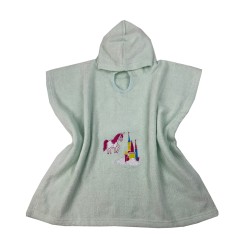 Παιδικό μπουρνούζι - πόντσο για 2-4 ετών σχέδιο unicorn διαστάσεων 55x110cm