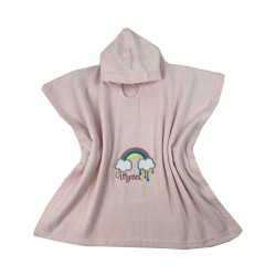 Παιδικό μπουρνούζι - πόντσο για 2-4 ετών σχέδιο rainbow διαστάσεων 55x110cm