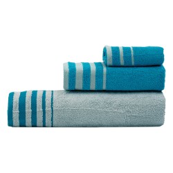 Σετ πετσέτες Art 3310 σε χρώματα γκρι με τιρκουάζ 3 τεμαχίων 450gsm Σετ πετσέτες Art 3310 σε χρώματα γκρι με τιρκουάζ 3 τεμαχίων 450gsm