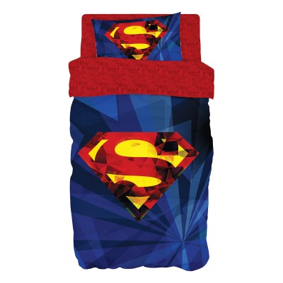 Σετ πάπλωμα μονό Art 6187 Superman διαστάσεων 160x240cm σε χρώμα μπλε