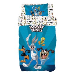 Σετ παπλωματοθήκη μονή Art 6188 Looney Tunes διαστάσεων 165x250cm σε μπλε χρώμα Σετ παπλωματοθήκη μονή Art 6188 Looney Tunes διαστάσεων 165x250cm σε μπλε χρώμα