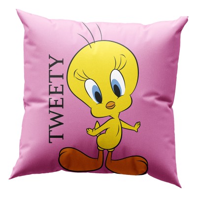 Μαξιλάρι με γέμιση Art 6190 Tweety διαστάσεων 40x40cm σε ροζ χρώμα