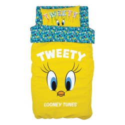 Σετ παπλωματοθήκη μονή Art 6191 Tweety διαστάσεων 165x250cm σε κίτρινο χρώμα Σετ παπλωματοθήκη μονή Art 6191 Tweety διαστάσεων 165x250cm σε κίτρινο χρώμα