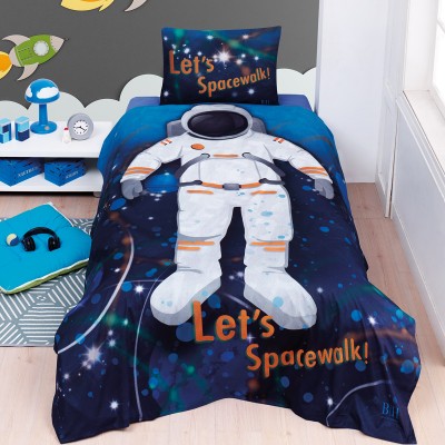 Σετ σεντόνια μονά Spacewalk Art 6227 διαστάσεων 170x240cm εμπριμέ