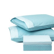 Σετ σεντόνια μονά με λάστιχο πουά JOY Art 1680 διαστάσεων 100x200+25cm σε τιρκουάζ χρώμα