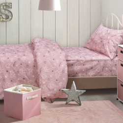 Σετ παπλωματοθήκη μονή Princess Art 6214 διαστάσεων 170x245cm σε ροζ χρώμα  Σετ παπλωματοθήκη μονή Princess Art 6214 διαστάσεων 170x245cm σε ροζ χρώμα