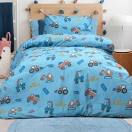 Σετ παπλωματοθήκη μονή Factory Art 6216 διαστάσεων 170x245cm σε γαλάζιο χρώμα