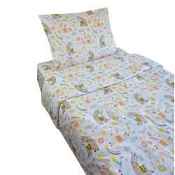 Παπλωματοθήκη μονή παιδική σχέδιο Lama διαστάσεων 165x250cm με μαξιλαροθήκη