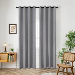 Κουρτίνα μεσαίας σκίασης με 8 μεταλλικούς κρίκους Illusion Art 8445 διαστάσεων 140x270cm σε χρώμα γρανίτη Κουρτίνα μεσαίας σκίασης με 8 μεταλλικούς κρίκους Illusion Art 8445 διαστάσεων 140x270cm σε χρώμα γρανίτη