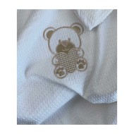 Κουβέρτα πικέ αγκαλιάς και λίκνου διαστάσεων 80x110cm σε χρώμα White