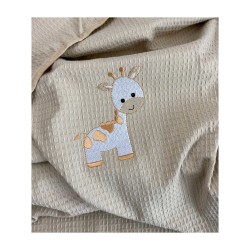 Κουβέρτα πικέ αγκαλιάς και λίκνου διαστάσεων 80x110cm σε χρώμα Beige