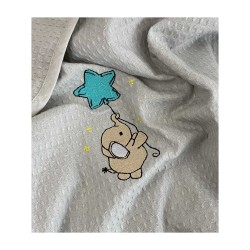 Κουβέρτα πικέ αγκαλιάς και λίκνου διαστάσεων 80x110cm σε χρώμα Grey