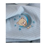 Κουβέρτα πικέ αγκαλιάς και λίκνου διαστάσεων 80x110cm σε χρώμα Petrol