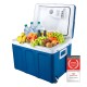 Φορητό ηλεκτρικό ψυγείο θερμαντήρας με ροδάκια σε μπλε χρώμα με USΒ AC/DC μικτά 45L First Austria