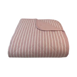 Κουβερλί υπέρδιπλα Lidia σε χρώμα Stripe Dusty Rose διαστάσεων 2,20x2,40cm