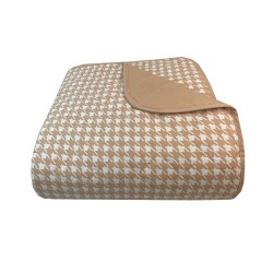 Κουβερλί υπέρδιπλα Lidia σε χρώμα Pied De Poule Beige διαστάσεων 2,20x2,40cm