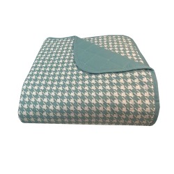 Κουβερλί υπέρδιπλα Lidia σε χρώμα Pied De Poule Petrol διαστάσεων 2,20x2,40cm