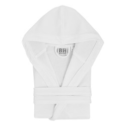 Μπουρνούζι μπάνιου με κουκούλα ζακάρ 270gsm σε λευκό χρώμα σε νου΄μερο XL