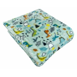 Κουβέρτα παιδική βελουτέ μονή διαστάσεων 160x220cm σχέδιο Dino