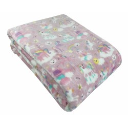 Κουβέρτα παιδική βελουτέ μονή διαστάσεων 160x220cm Unicorn Castle