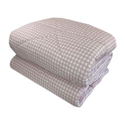 Πάπλωμα υπέρδιπλο διαστάσεων 220x240cm σε χρώμα Pied De Poule Dusty Rose