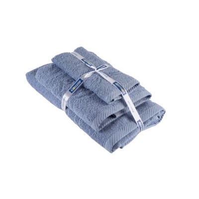 Σετ πετσέτες σετ με 3 τεμάχια σε μπλε χρώμα Design 1