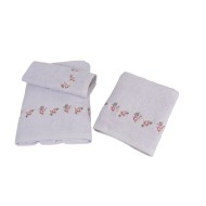 Σετ πετσέτες 450gr σετ με 3 τεμάχια σε χρώμα λιλά ανοιχτό Design 3