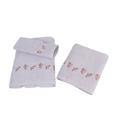 Σετ πετσέτες 450gr σετ με 3 τεμάχια σε χρώμα λιλά ανοιχτό Design 3