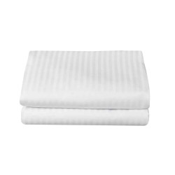 Σεντόνι ξενοδοχείου με λάστιχο σατέν-ρίγα διαστάσεων 90x200+40cm 80%cotton 20%polyester πεννιέ 220tc