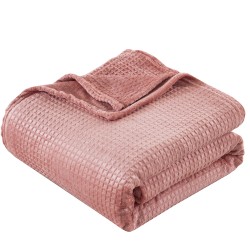 Κουβέρτα μονόχρωμη μονή Fleece Art 11551 διαστάσεων 160x220cm σε ροδακινί