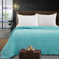 Κουβέρτα μονόχρωμη υπέρδιπλη Fleece Art 11554 διαστάσεων 220x240cm σε τιρκουάζ χρώμα