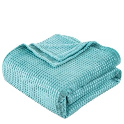 Κουβέρτα μονόχρωμη υπέρδιπλη Fleece Art 11554 διαστάσεων 220x240cm σε τιρκουάζ χρώμα