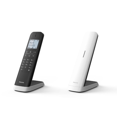 Ασύρματο τηλέφωνο με φωτιζόμενη οθόνη Philips σε λευκό χρώμα