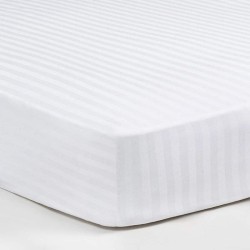 Σεντόνι ξενοδοχείου με λάστιχο σατέν-ρίγα διαστάσεων 90x200+40cm 80%cotton 20%polyester πεννιέ 220tc