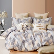 Σετ σεντόνια υπέρδιπλα Art 12144 Annie διαστάσεων 230x260cm σε χρώμα γκρι και μπεζ