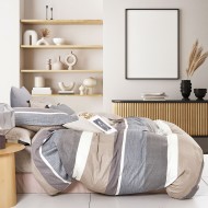 Σετ σεντόνια υπέρδιπλα Art 12152 Eva διαστάσεων 230x260cm σε χρώμα μπεζ