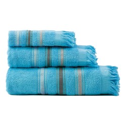 Σετ πετσέτες Art 3316 3 τεμάχια σε χρώμα σιέλ 100% βαμβακερές 450gsm Σετ πετσέτες Art 3316 3 τεμάχια σε χρώμα σιέλ 100% βαμβακερές 450gsm