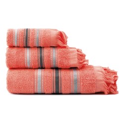 Σετ πετσέτες 100% βαμβακερές Art 3318 3 τεμάχια σε χρώμα κοραλί 450gsm  Σετ πετσέτες 100% βαμβακερές Art 3318 3 τεμάχια σε χρώμα κοραλί 450gsm