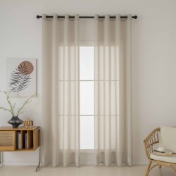 Κουρτίνα γάζα μονόχρωμη με 8 μεταλλικούς κρίκους Fit Art 8447 διατάσεων 140x270cm σε χρώμα της άμμου Κουρτίνα γάζα μονόχρωμη με 8 μεταλλικούς κρίκους Fit Art 8447 διατάσεων 140x270cm σε χρώμα της άμμου