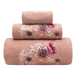 Σετ πετσέτες Art 3386 100% βαμβακερές 3τμχ σε χρώμα σάπιο μήλο Σετ πετσέτες Art 3386 100% βαμβακερές 3τμχ σε χρώμα σάπιο μήλο