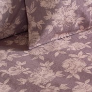 Σετ σεντόνια φανελένια King Size με λάστιχο Muscat Art 12635 διαστάσεων 185x200+32cm σε χρώμα σάπιο μήλο